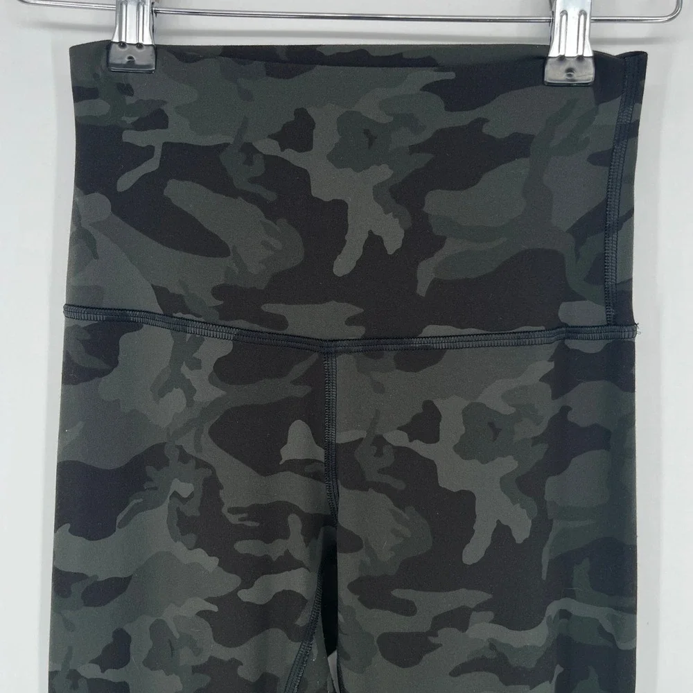 Lululemon Align High Rise Leggings Camo Green Black Yoga Athletic Pants Womens 2